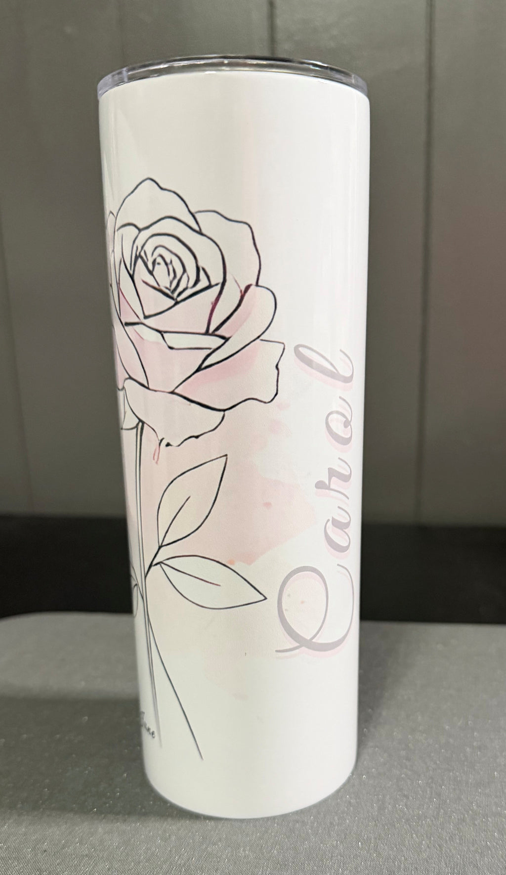 Personalized Birth Flower Tumbler | Custom Name Birth Month Flower Travel Tumbler | Floral Name Tumbler