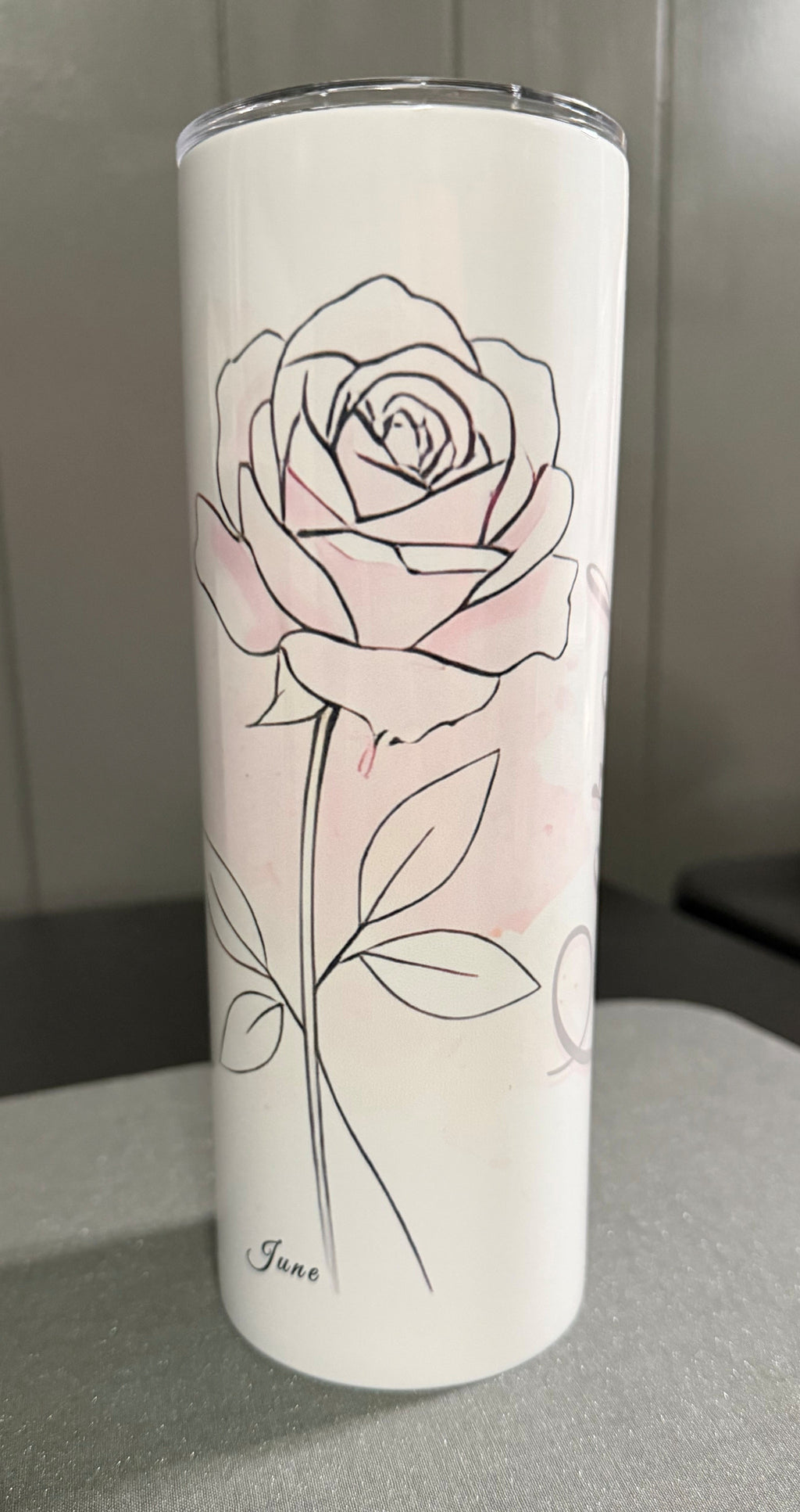 Personalized Birth Flower Tumbler | Custom Name Birth Month Flower Travel Tumbler | Floral Name Tumbler