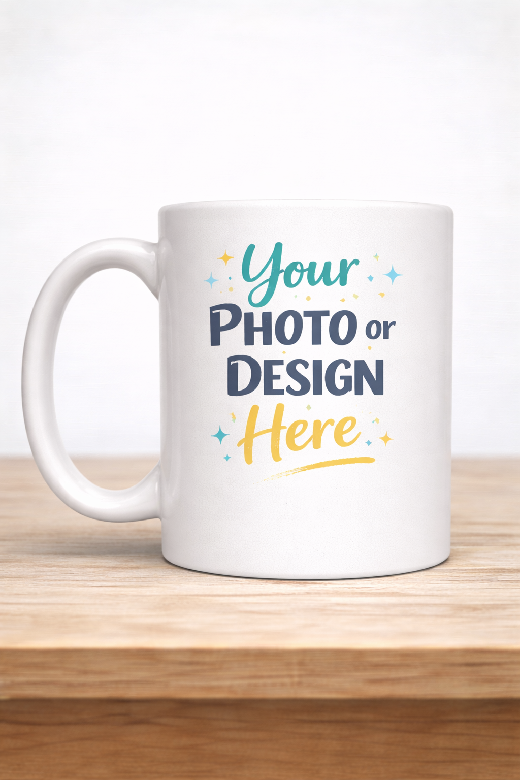 Personalized 15oz Sublimation Mug, Custom Photo Coffee Mug, White Ceramic Cup, Custom Gift for Her Him, Design Your Own Mug