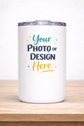 Custom Straight Sublimation Tumbler 12oz & 20oz with Metal Straw, Personalized Stainless Steel Cup, Skinny Tumbler, Design Your Own Gift